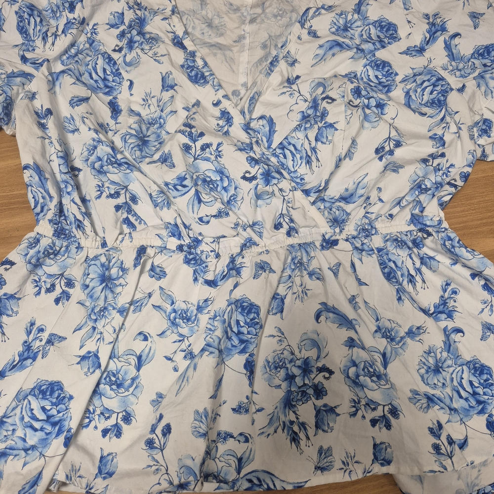 Fashion to Figure Blue Floral Blouse